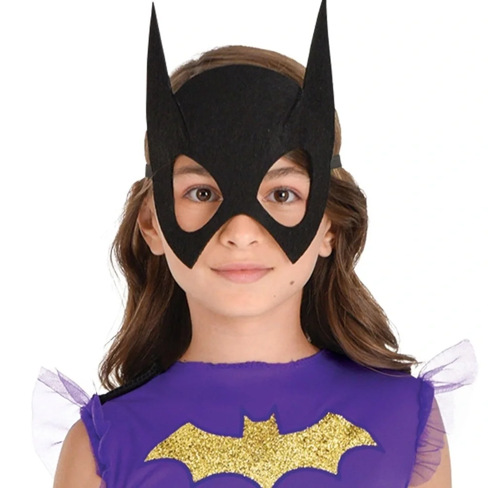 DC Glitter Bat Girl Halloween Costume dress and mask for Girls size large